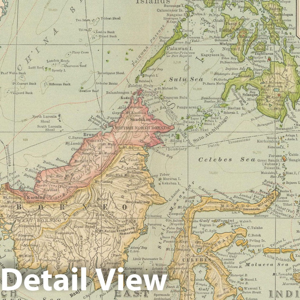 Historic Map : East Indies 1914 , Century Atlas of the World, Vintage Wall Art