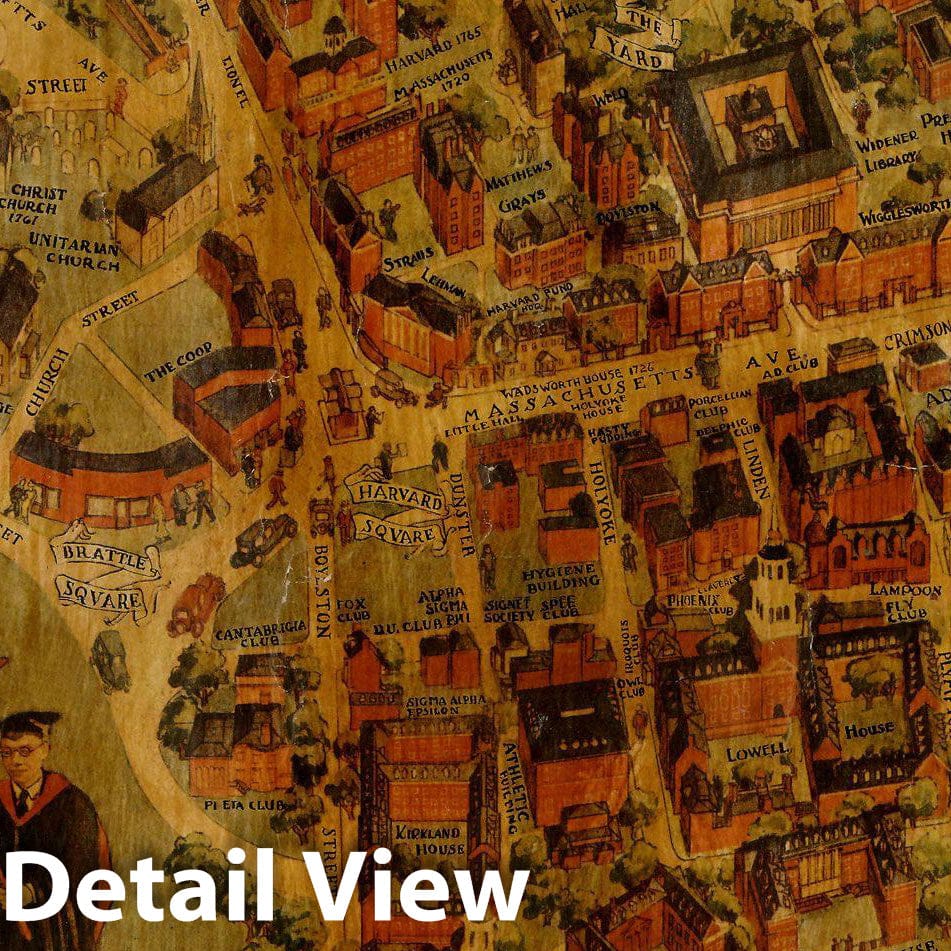 Historic Map : Cambridge 1935 , Vintage Wall Art