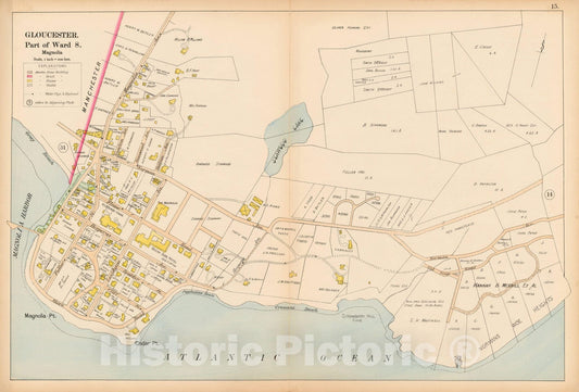 Historic Map : Gloucester & Magnolia 1899 Page 15 , Vintage Wall Art