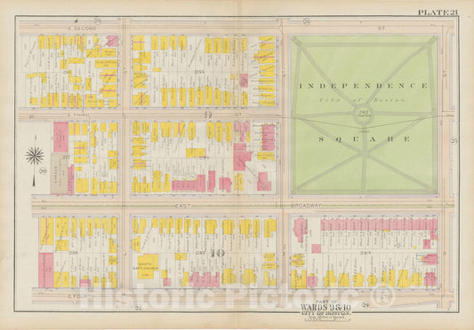 Historic Map : Atlas City of Boston: South Boston 1919 Plate 021 , v2, Vintage Wall Art