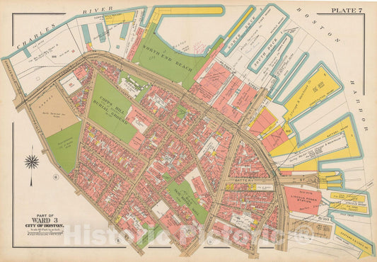 Historic Map : Atlas City of Boston, Boston 1938 Plate 007 , Vintage Wall Art