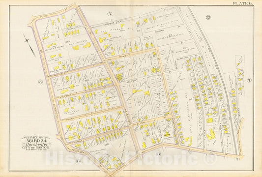 Historic Map : Atlas City of Boston, Vol. 5, Dorchester, Dorchester 1889 Plate 006 , Vintage Wall Art