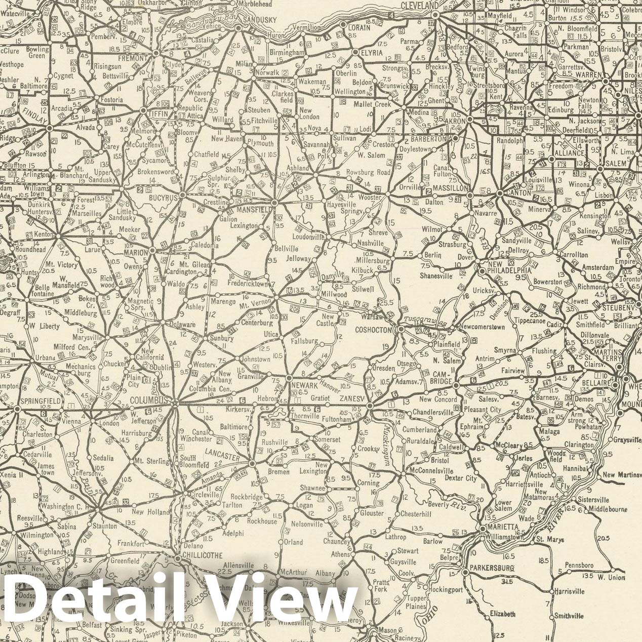 Historic Map : Ohio 1925 , v3, Vintage Wall Art
