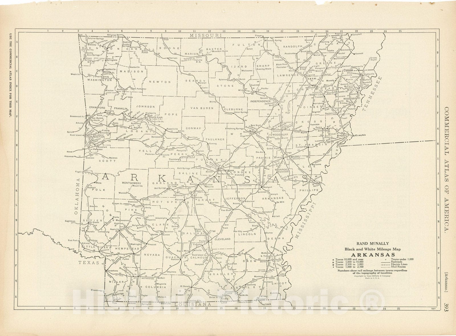 Historic Map : Arkansas 1925 , Vintage Wall Art