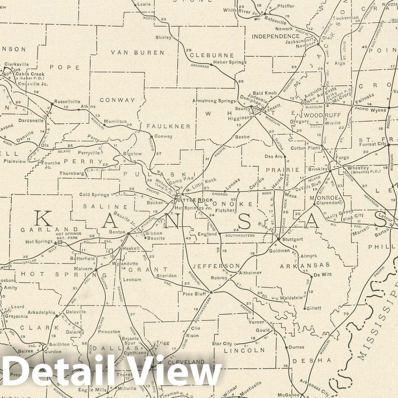 Historic Map : Arkansas 1925 , Vintage Wall Art