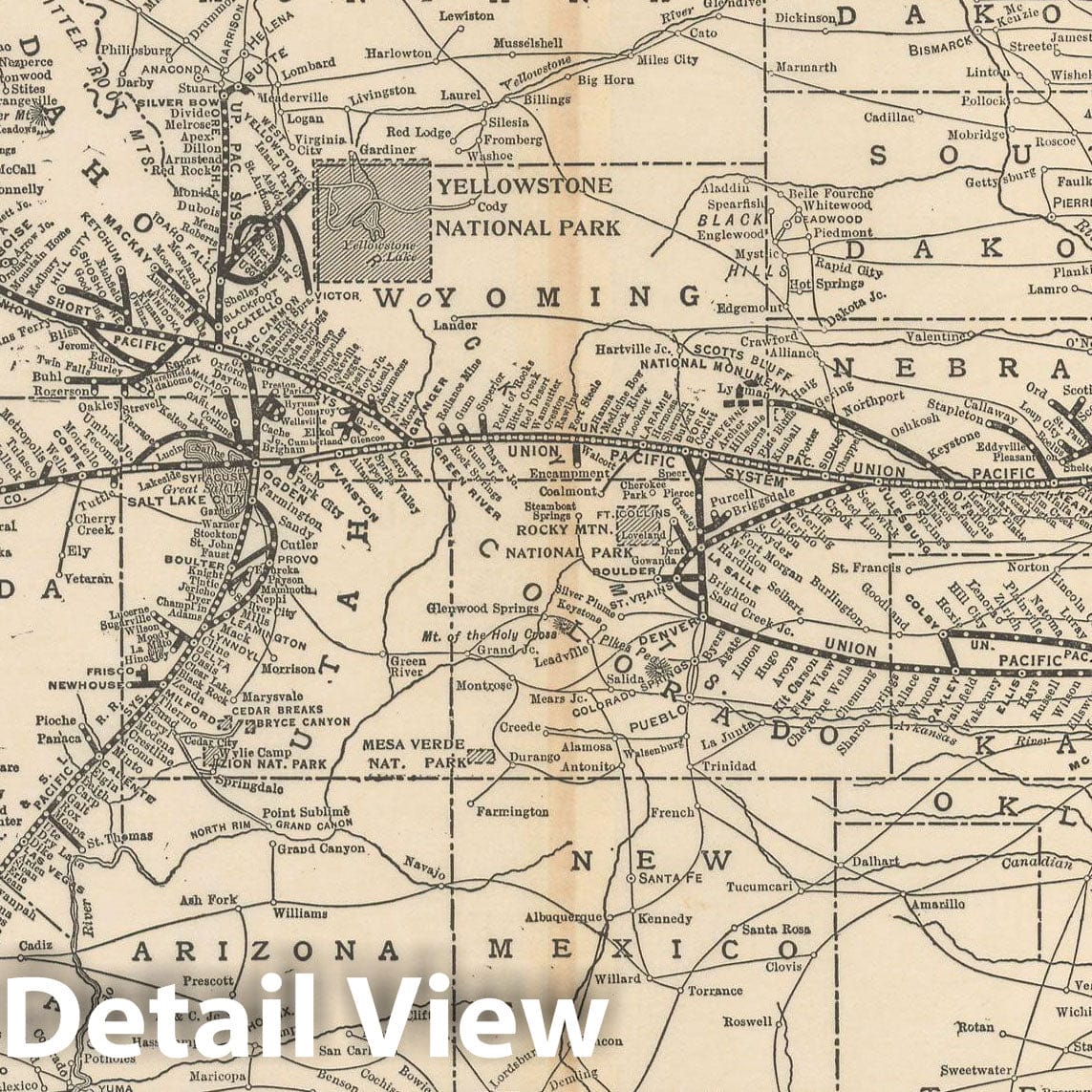 Historic Map : Atlas of Railway Traffic Maps, Union Pacific System 1922 , Vintage Wall Art