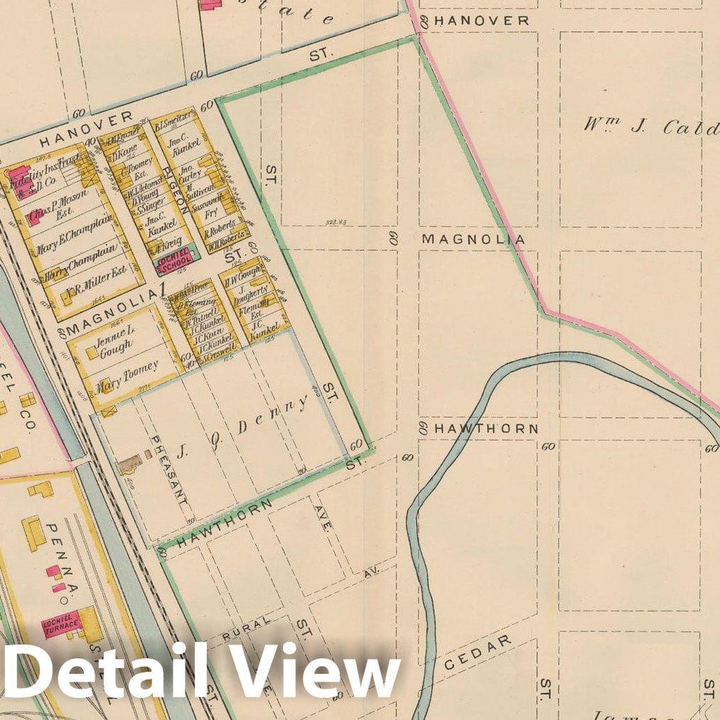 Historic Map : Atlas City of Harrisburg, Harrisburg 1901 Plate A , Vintage Wall Art