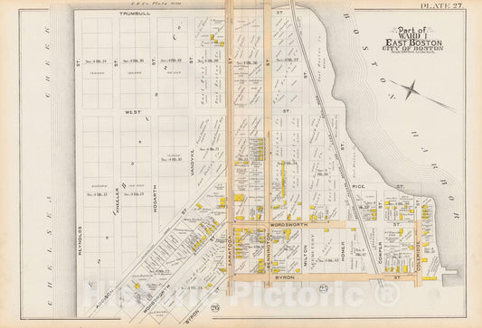 Historic Map : Atlas City of Boston, Vol. 9, East Boston 1892 Plate 027 , Vintage Wall Art