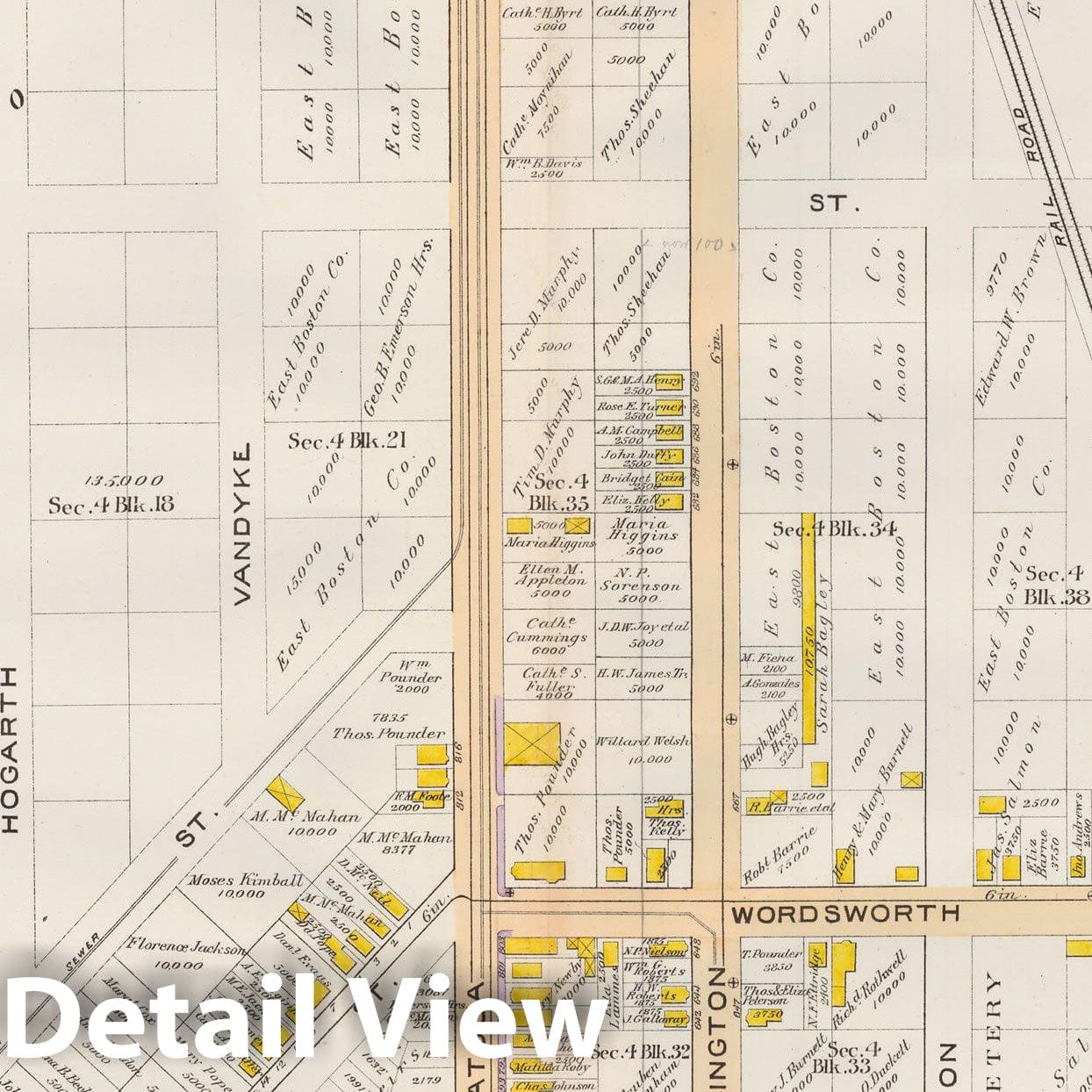 Historic Map : Atlas City of Boston, Vol. 9, East Boston 1892 Plate 027 , Vintage Wall Art