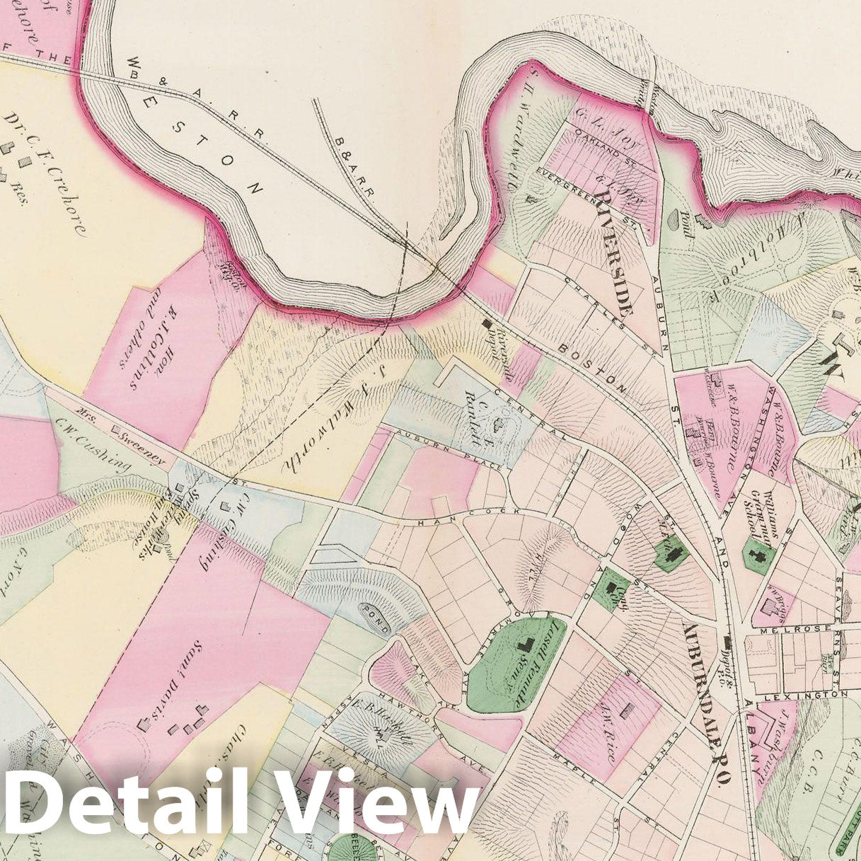 Historic Map : Atlas of Newton, Newton 1874 , v14, Vintage Wall Art
