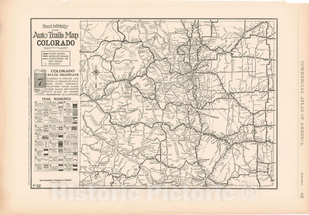 Historic Map : Colorado 1925 , v2, Vintage Wall Art