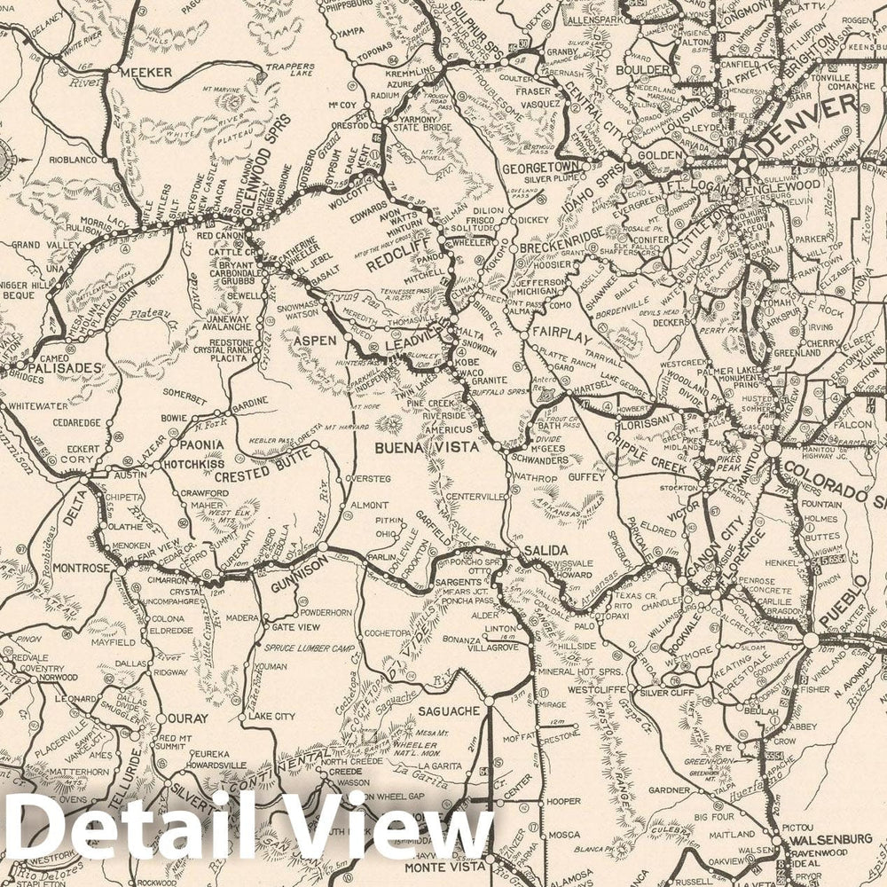 Historic Map : Colorado 1925 , v2, Vintage Wall Art