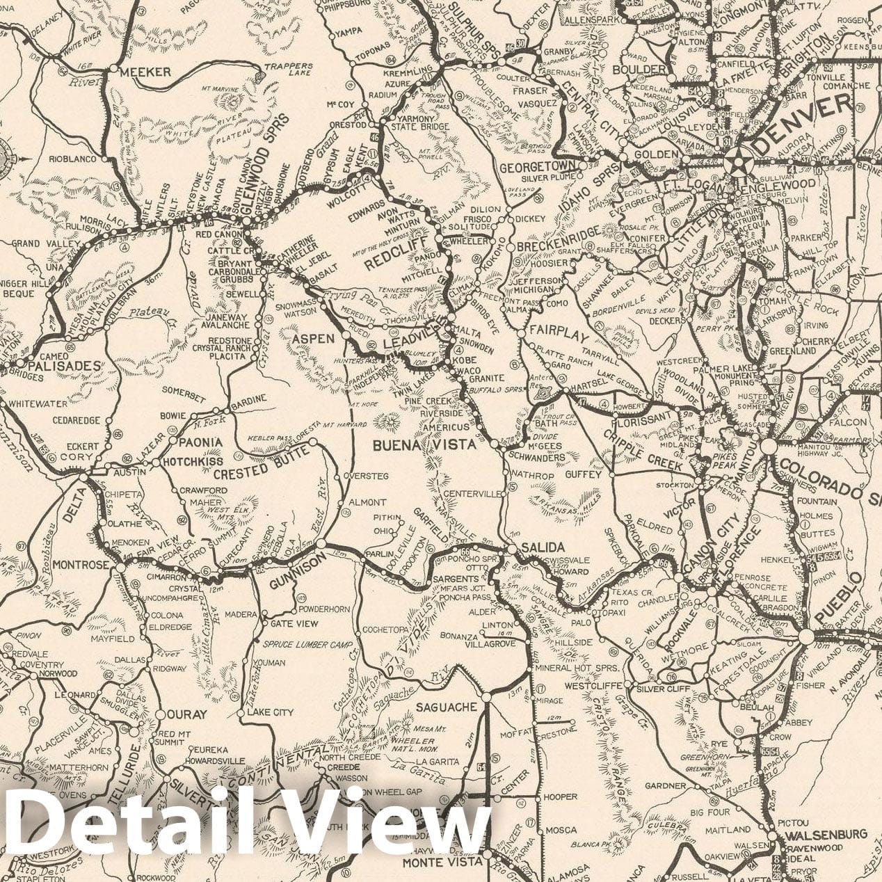 Historic Map : Colorado 1925 , v2, Vintage Wall Art