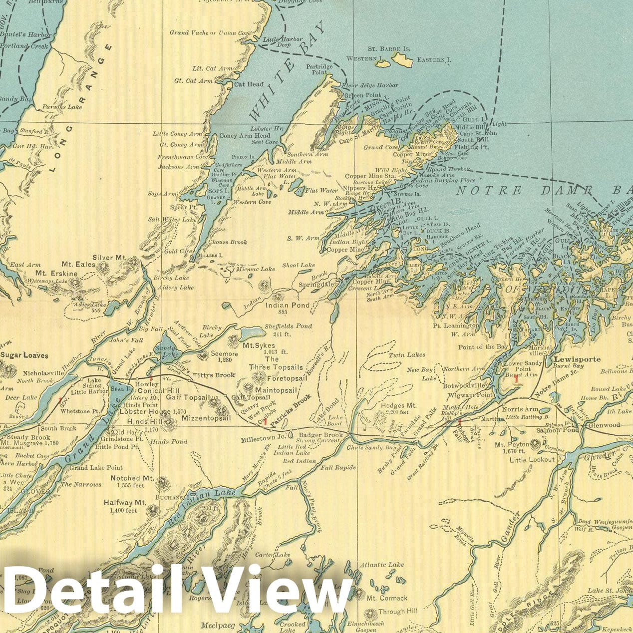 Historic Map : Commercial Atlas of America, 56th Edition, Newfoundland 1925 , Vintage Wall Art