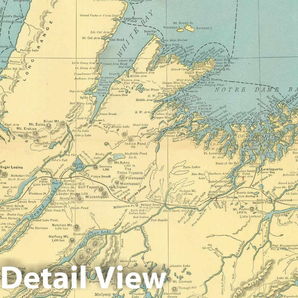 Historic Map : Commercial Atlas of America, 56th Edition, Newfoundland 1925 , Vintage Wall Art
