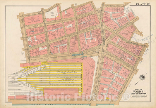 Historic Map : Atlas City of Boston, Boston 1938 Plate 012 , Vintage Wall Art