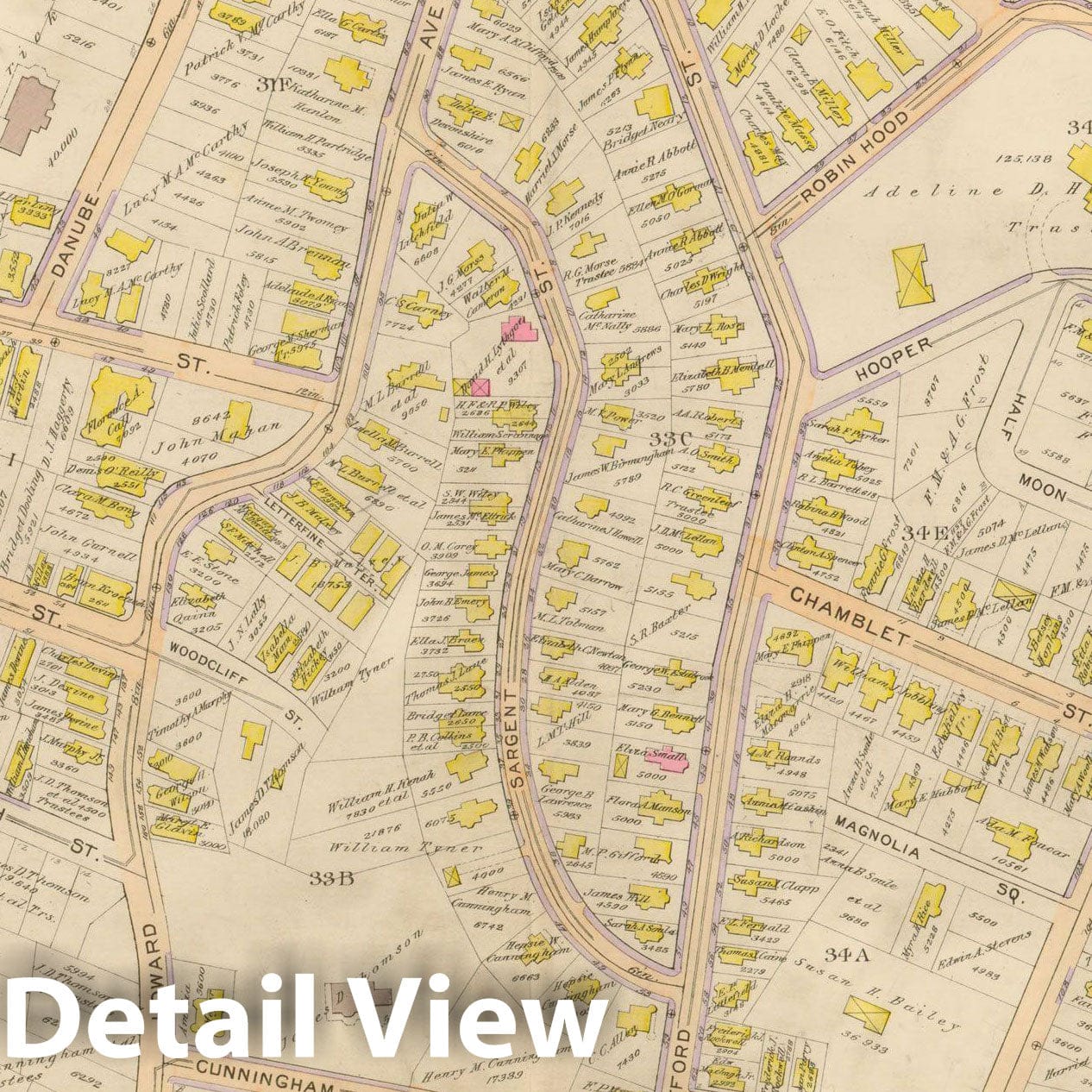 Historic Map : Atlas City of Boston, Vol. 5, Dorchester, Dorchester 1898 Plate 007 , Vintage Wall Art