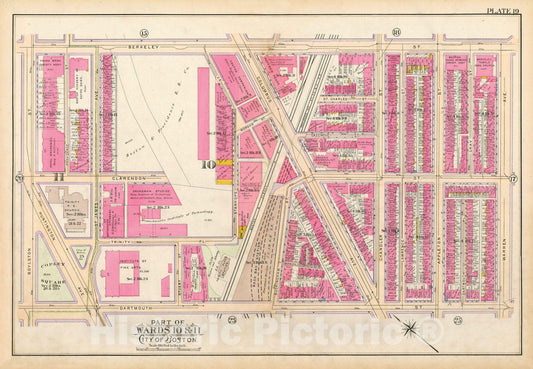 Historic Map : Atlas of Boston Proper, 1902 Plate 019 , Vintage Wall Art