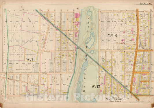 Historic Map : Atlas City of Newark, Newark 1901 Plate 017 , Vintage Wall Art