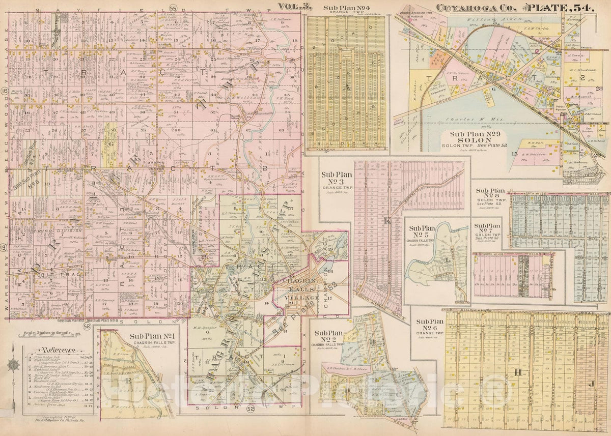 Historic Map : Plat Book of The City of Cleveland, Vol. Three, Cleveland 1920 Plate 054 , Vintage Wall Art