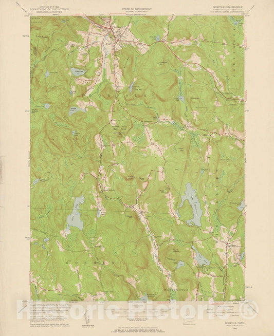 Historic Map : USGS 7.5 Minute Sheets and Quadrangles, Norfolk & Winchester 1956 Topographic Map , Vintage Wall Art