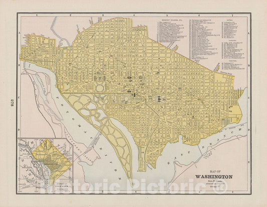Historic Map : Washington, Washington 1886 , Vintage Wall Art