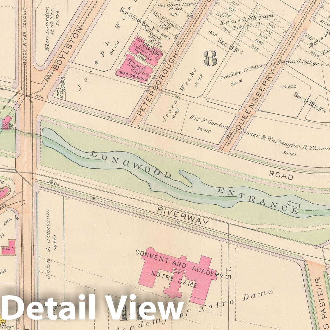 Historic Map : Atlas City of Boston, Roxbury, Roxbury 1915 Plate 015 , Vintage Wall Art