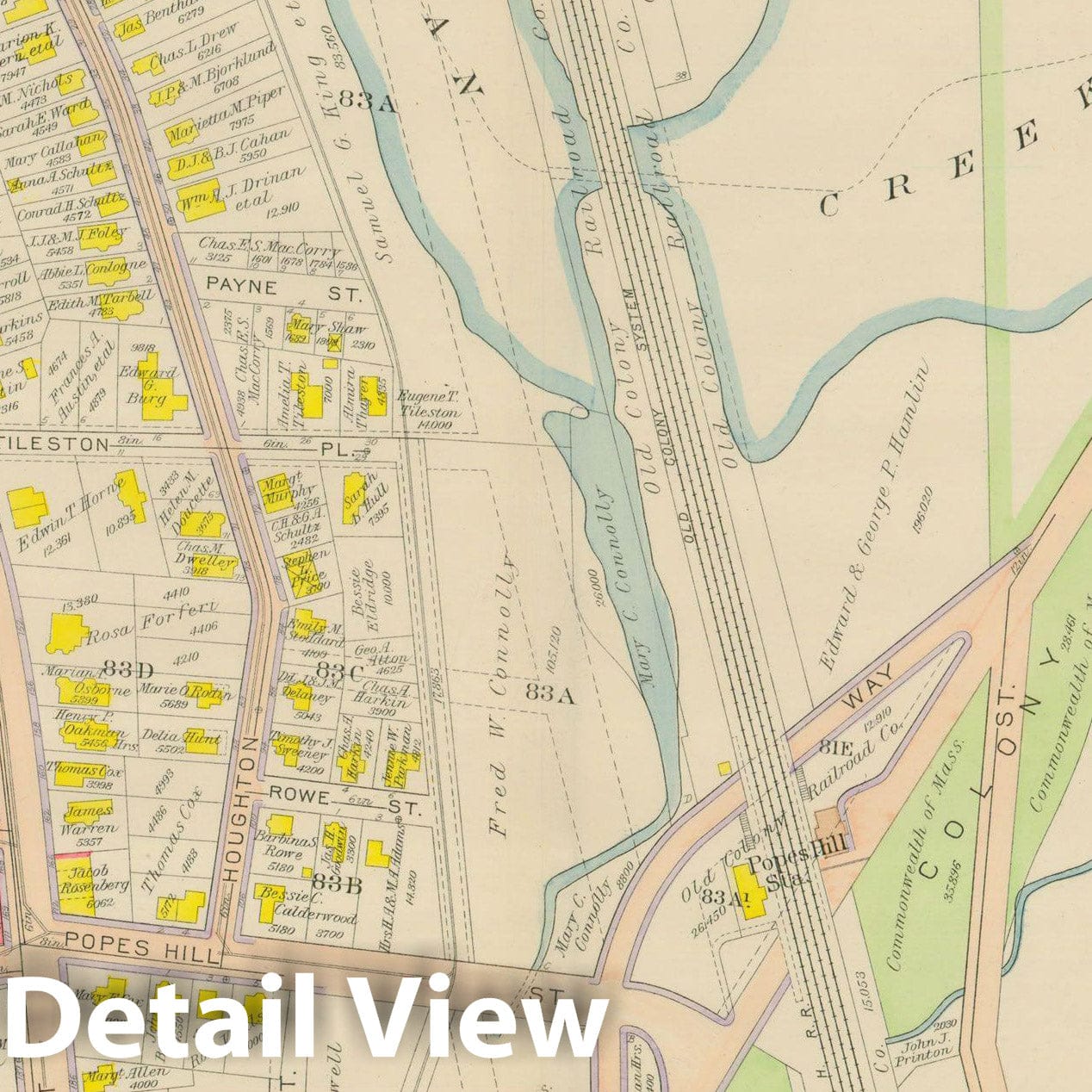 Historic Map : Atlas City of Boston, Dorchester, Dorchester 1918 Plate 020 , Vintage Wall Art