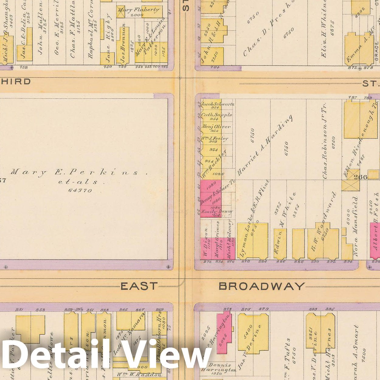 Historic Map : Atlas of South Boston, South Boston 1891 Plate 025 , Vintage Wall Art