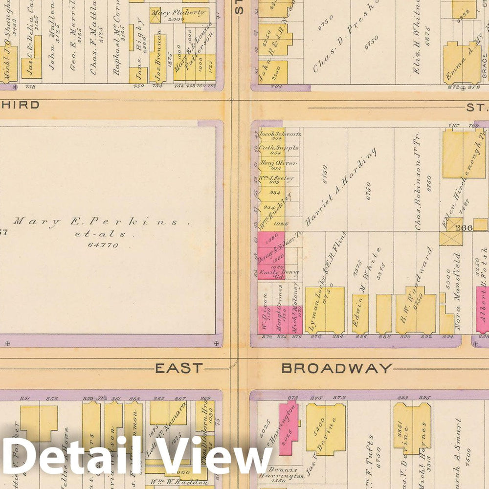 Historic Map : Atlas of South Boston, South Boston 1891 Plate 025 , Vintage Wall Art