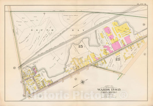 Historic Map : Atlas City of Boston, South Boston 1899 Plate 031 , Vintage Wall Art