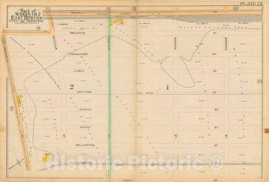 Historic Map : Atlas City of Boston, Vol. 9, East Boston 1892 Plate 023 , Vintage Wall Art