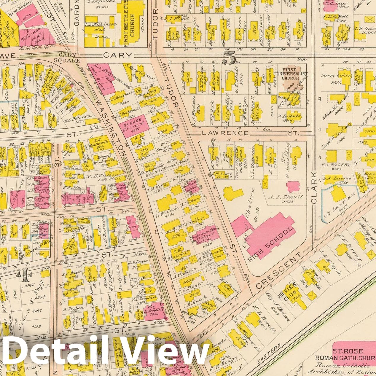 Historic Map : Atlas of Chelsea, Revere and Winthrop, Chelsea 1914 Plate 007 , Vintage Wall Art