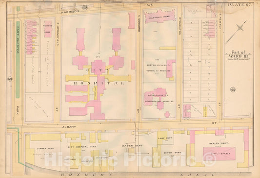 Historic Map : Atlas City of Boston, City Proper, Vol. 2, Boston 1888 Plate 067 , Vintage Wall Art