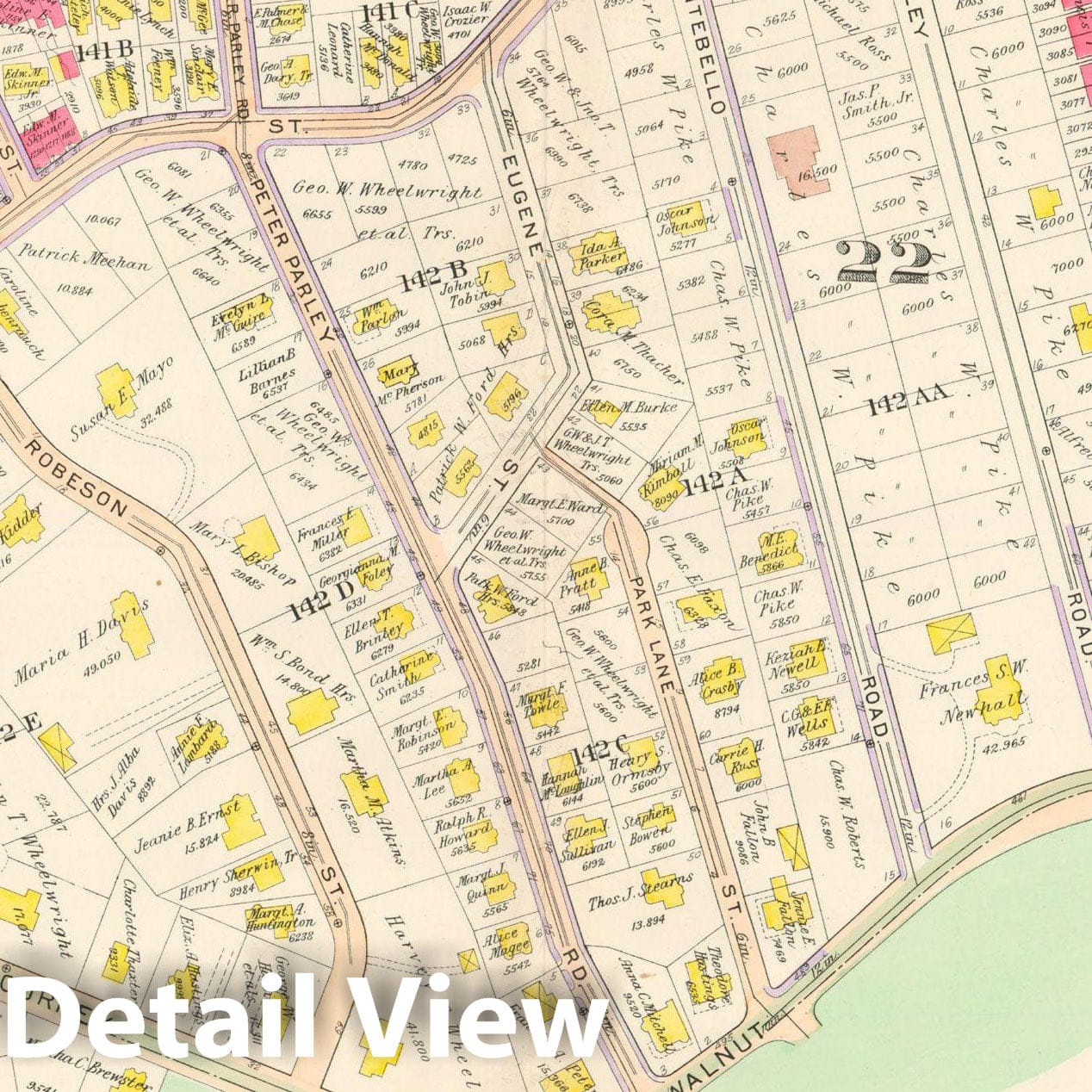 Historic Map : West Roxbury, & Roslindale, 1905 Plate 001 , Vintage Wall Art