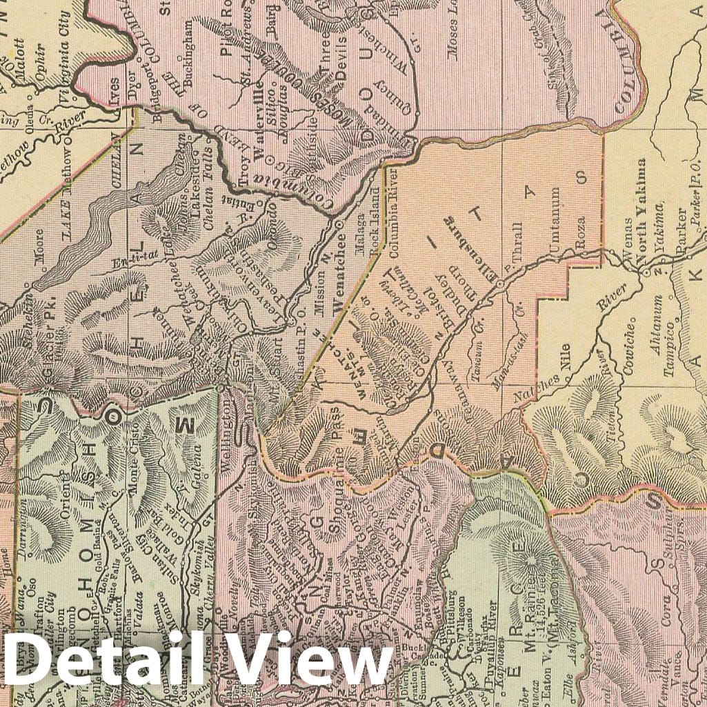 Historic Map : Washington 1900 , Universal Atlas World , Vintage Wall Art