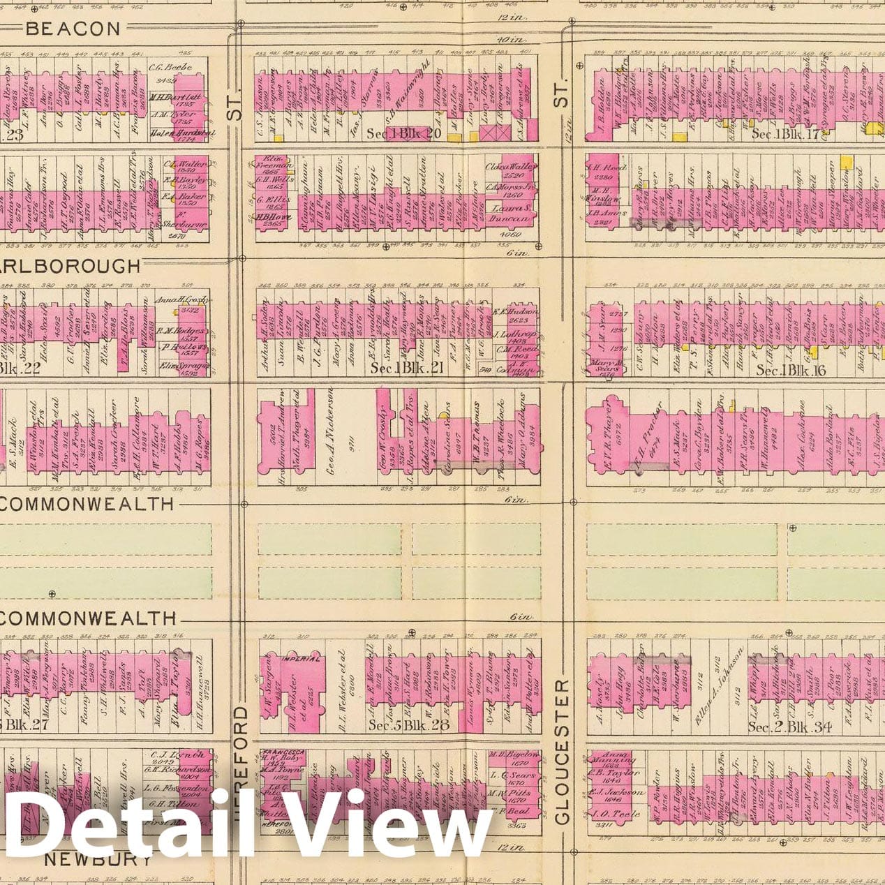 Historic Map : Boston 1895 Plate 009 , Atlas City of Boston Proper & Roxbury , Vintage Wall Art