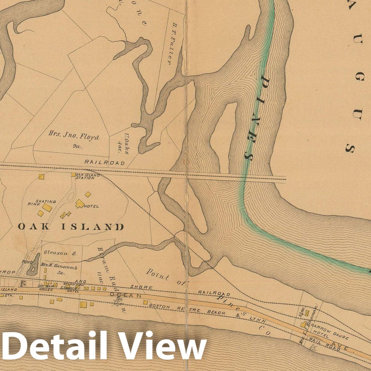 Historic Map : Atlas City of Chelsea and the Towns of Revere and Winthrop 1886 Plate M , Vintage Wall Art