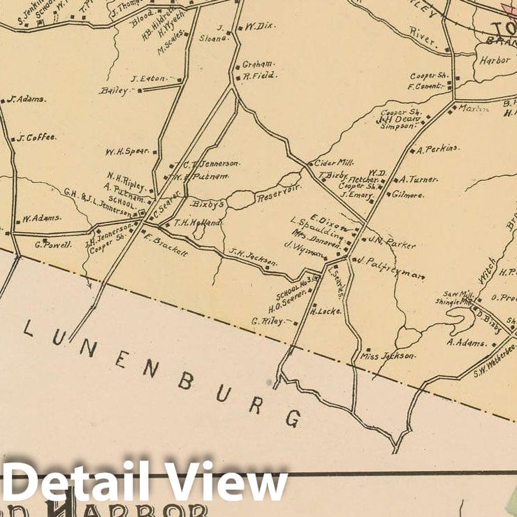 Historic Map : Atlas of Middlesex County, Massachusetts, Townsend 1889 , v2, Vintage Wall Art