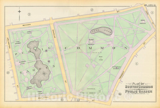 Historic Map : Atlas City of Boston, City Proper and Roxbury, Boston 1890 Plate 011 , Vintage Wall Art