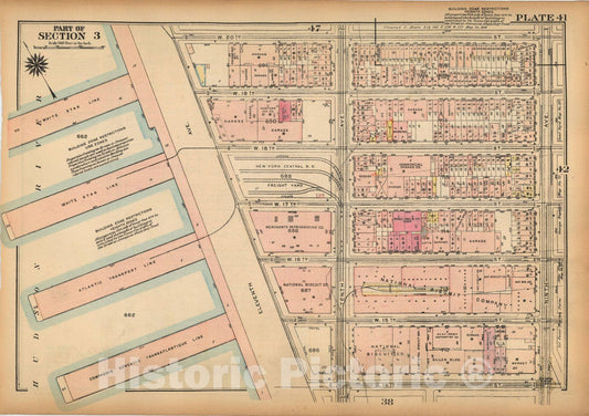 Historic Map : Land Book of the Borough of Manhattan, City of NY, Manhattan 1925 Plate 041 , Vintage Wall Art