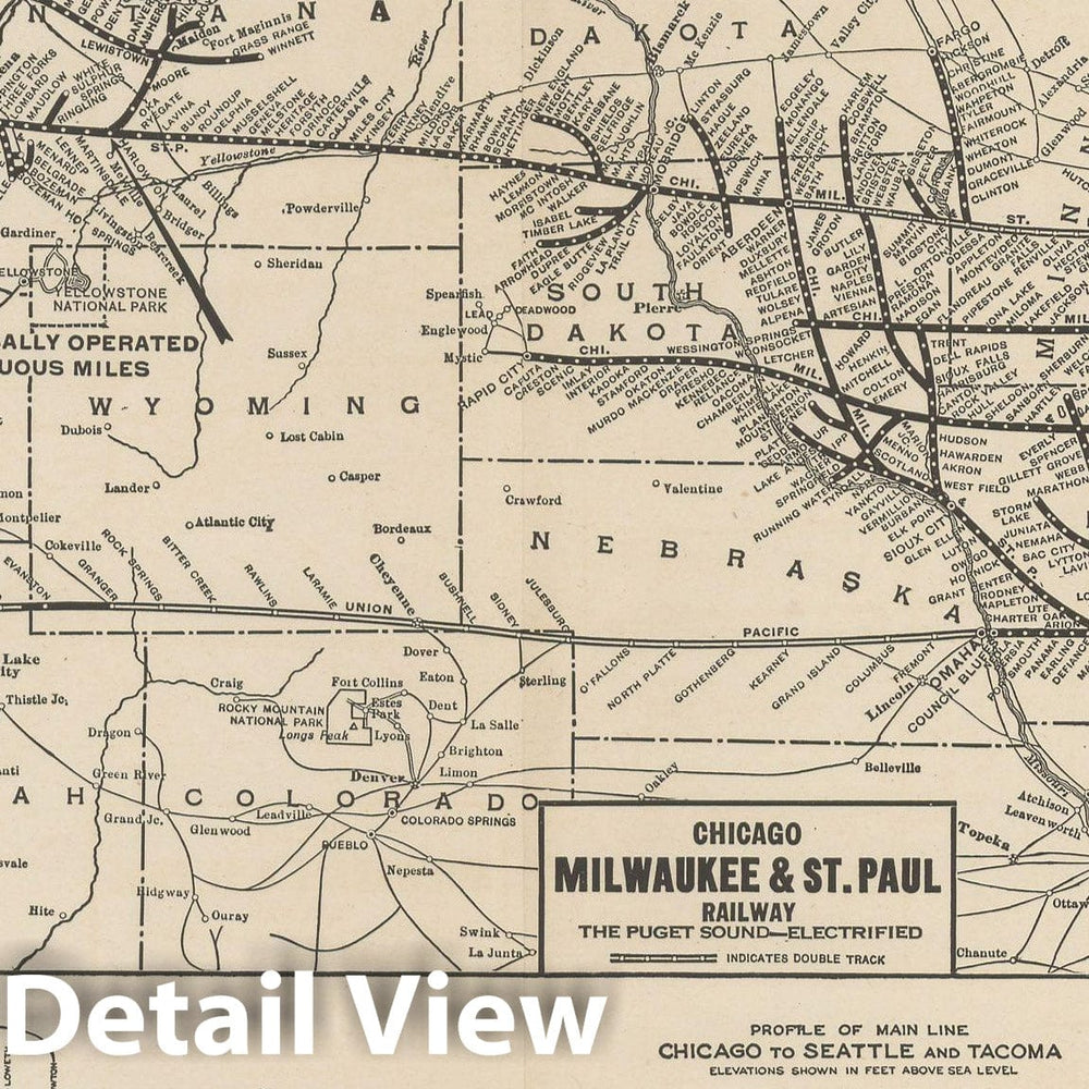 Historic Map : Atlas of Railway Traffic Maps, Chicago Milwaukee & St. Paul Railroad 1922 , Vintage Wall Art