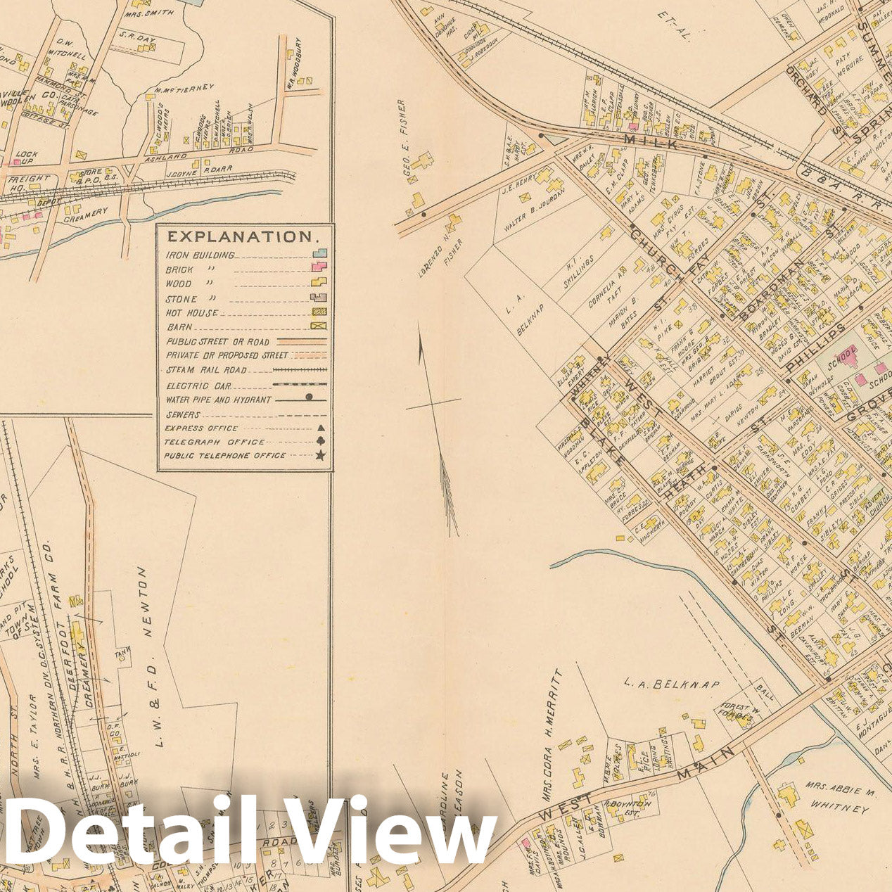 Historic Map : New Topo Atlas County of Worcester, Westborough 1898 Plate 004 , Vintage Wall Art