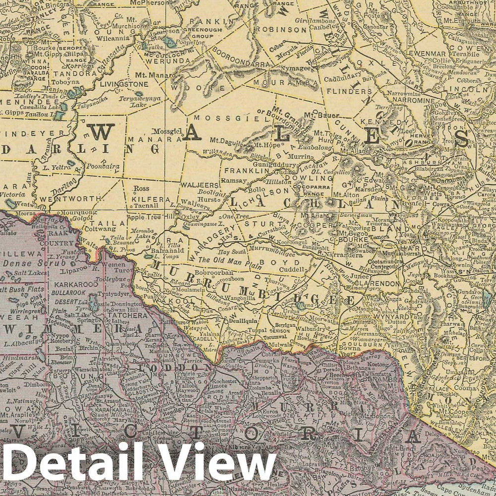 Historic Map : Australia 1900 , Universal Atlas World , v2, Vintage Wall Art