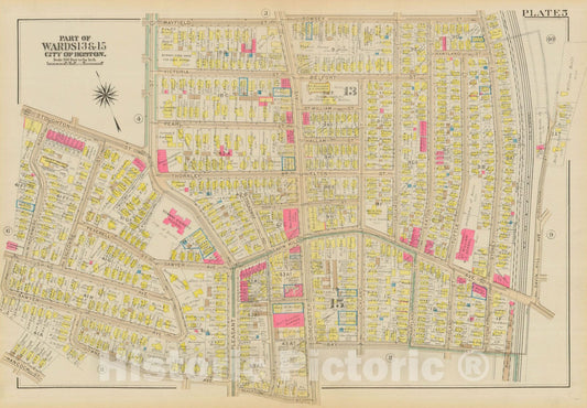 Historic Map : Atlas City of Boston, Dorchester, Dorchester 1933 Plate 005 , Vintage Wall Art