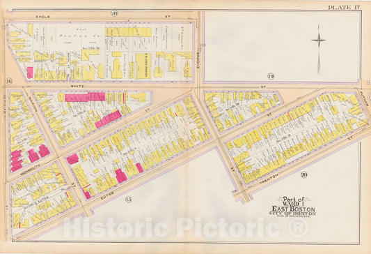 Historic Map : Atlas City of Boston, Vol. 9, East Boston 1892 Plate 017 , Vintage Wall Art