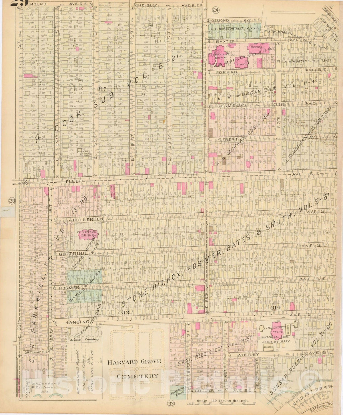 Historic Map : Atlas City of Cleveland, Vol. Four, Cleveland 1922 29L , Vintage Wall Art