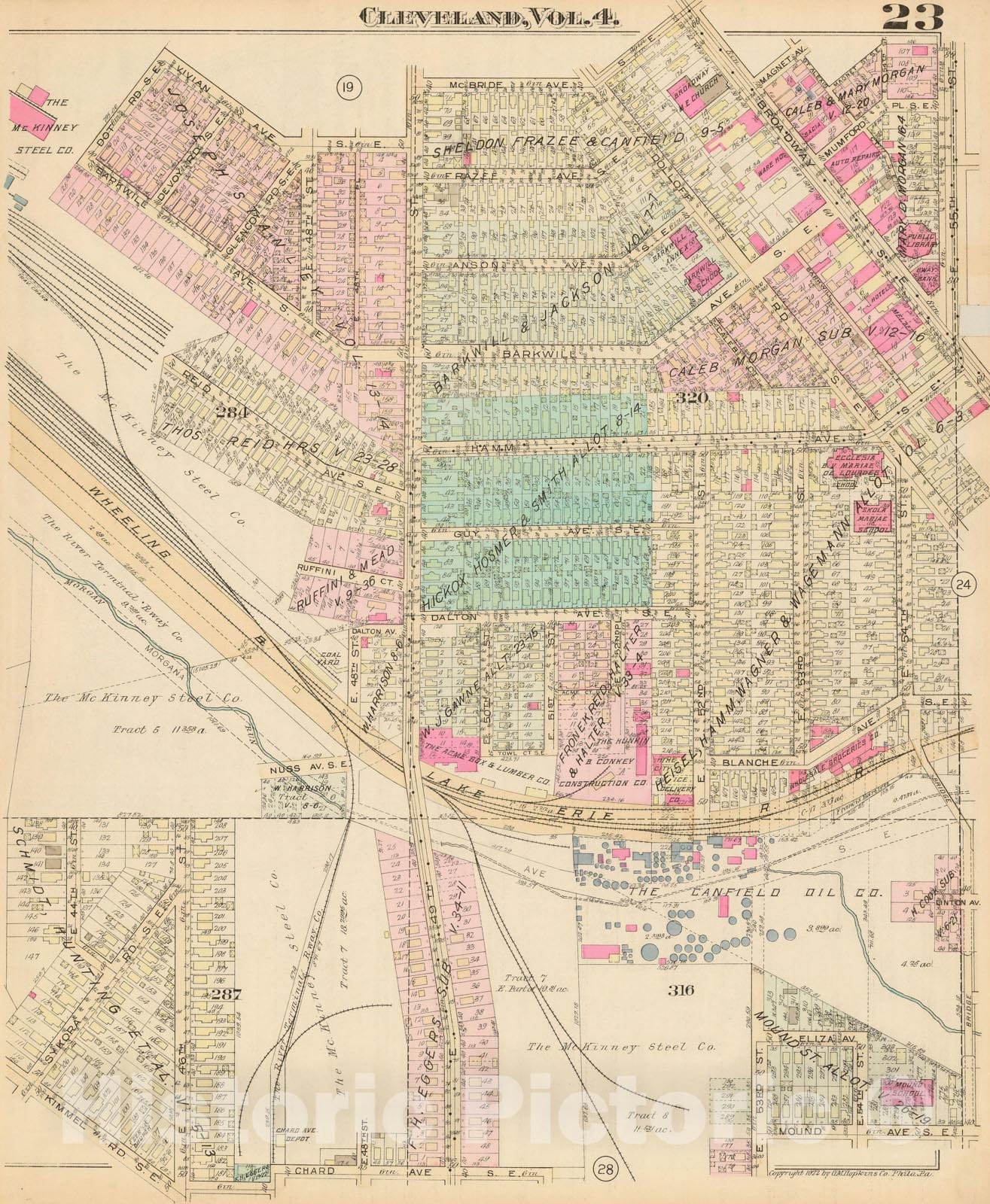 Historic Map : Atlas City of Cleveland, Vol. Four, Cleveland 1922 23R , Vintage Wall Art