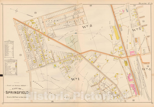 Historic Map : Atlas City of Springfield, Springfield 1899 Plate 017 , Vintage Wall Art