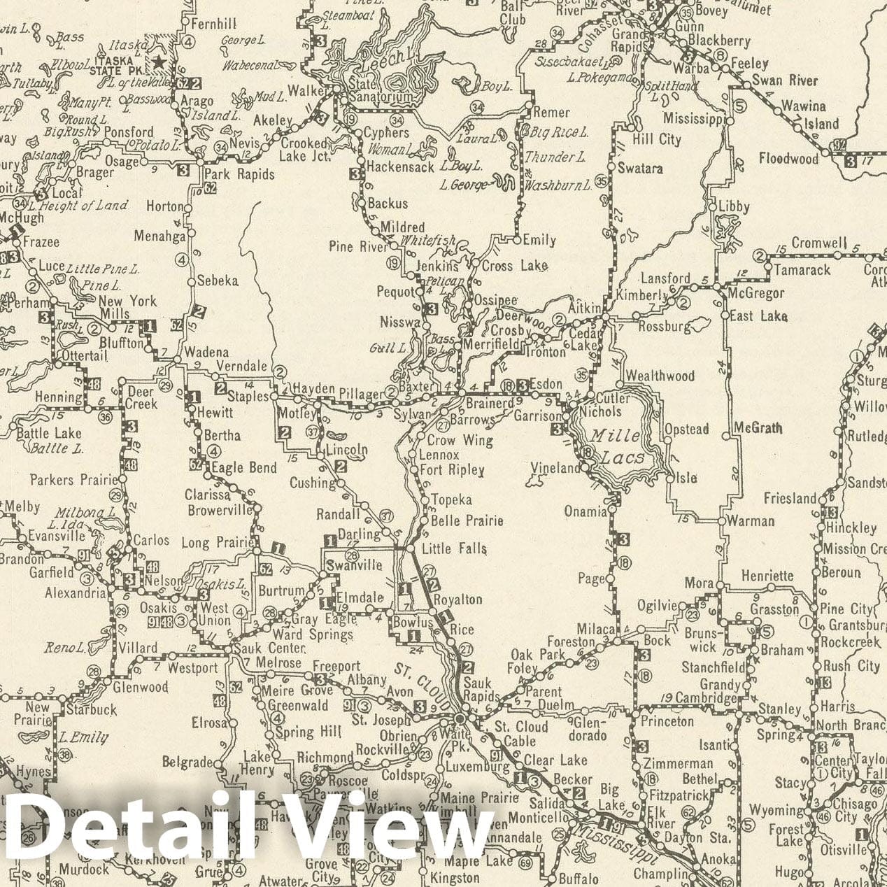 Historic Map : Minnesota 1925 , Vintage Wall Art